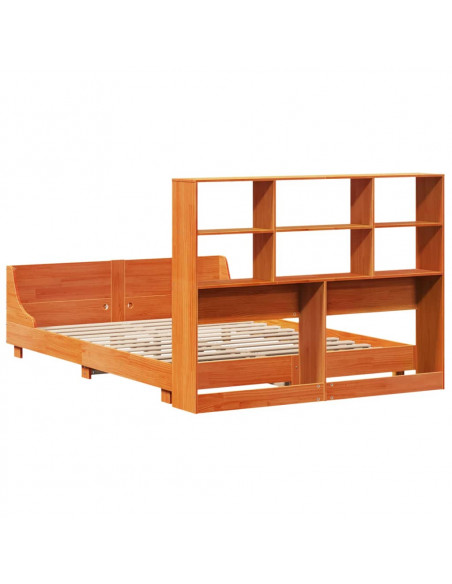Letto senza Materasso Marrone Cera 135x190 cm in Legno di Pino