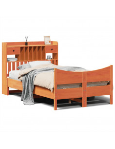 Letto senza Materasso Marrone Cera 135x190 cm in Legno di Pino