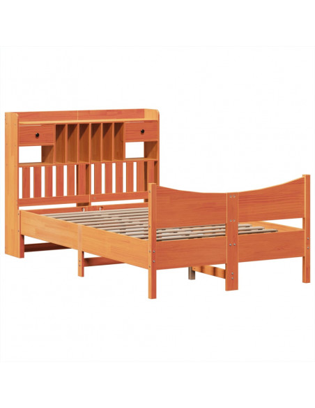 Letto senza Materasso Marrone Cera 135x190 cm in Legno di Pino