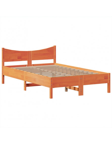 Letto senza Materasso Marrone Cera 135x190 cm in Legno di Pino