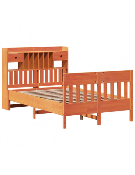 Letto senza Materasso Marrone Cera 135x190 cm in Legno di Pino