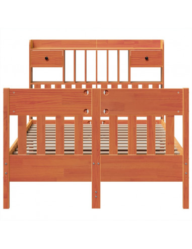 Letto senza Materasso Marrone Cera 135x190 cm in Legno di Pino