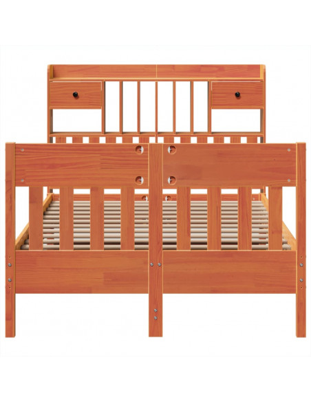 Letto senza Materasso Marrone Cera 135x190 cm in Legno di Pino