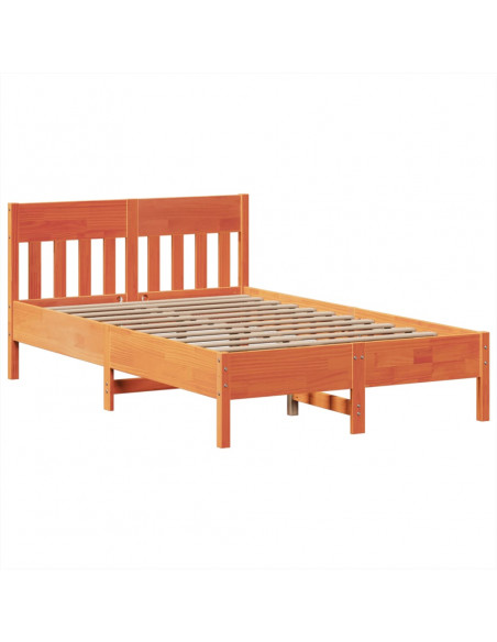 Letto senza Materasso Marrone Cera 135x190 cm in Legno di Pino