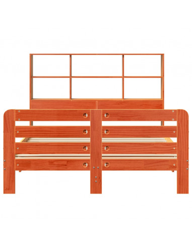 Letto senza Materasso Marrone Cera 135x190 cm in Legno di Pino