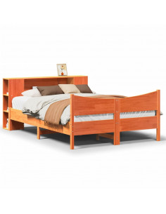 Letto senza Materasso Marrone Cera 135x190 cm in Legno di Pino