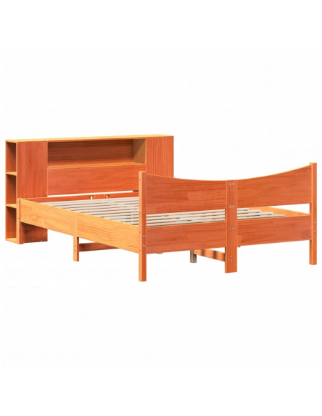 Letto senza Materasso Marrone Cera 135x190 cm in Legno di Pino
