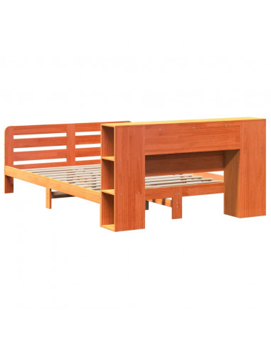 Letto senza Materasso Marrone Cera 140x190 cm in Legno di Pino