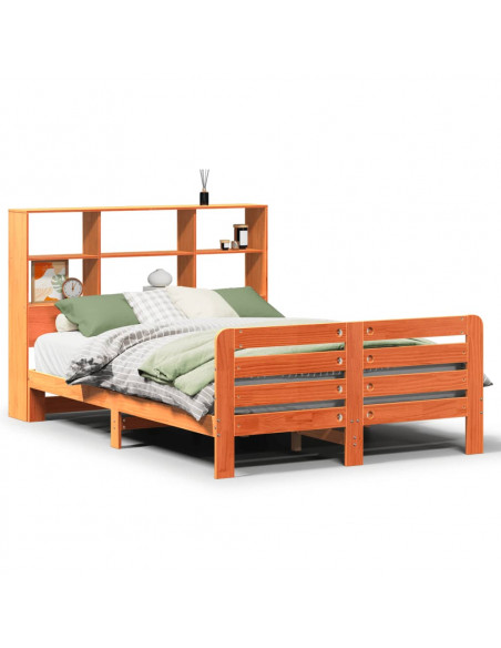 Letto senza Materasso Marrone Cera 140x190 cm in Legno di Pino