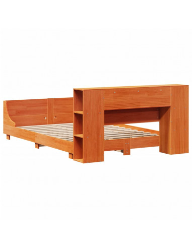 Letto senza Materasso Marrone Cera 140x190 cm in Legno di Pino