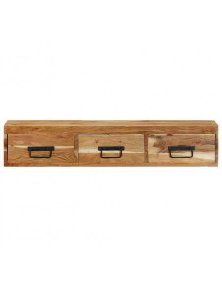 Mobile TV a Parete 100x30x19 cm in Legno Massello di Acacia