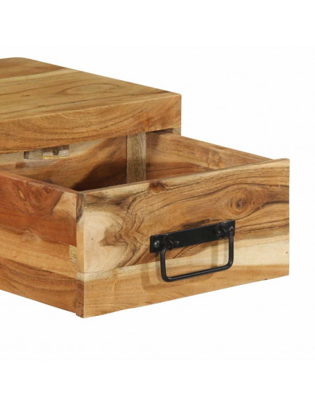 Mobile TV a Parete 100x30x19 cm in Legno Massello di Acacia