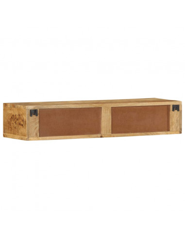 Mobile TV a Parete 100x30x19 cm Legno Grezzo Massello di Mango