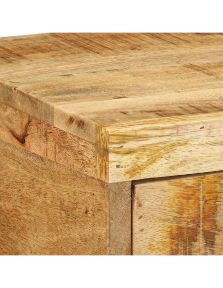 Mobile TV a Parete 100x30x19 cm Legno Grezzo Massello di Mango