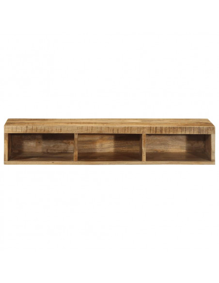 Mobile TV a Parete 100x30x19 cm Legno Grezzo Massello di Mango
