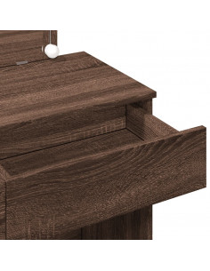 Toeletta con LED Rovere Marrone 100x40x120 cm