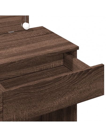 Toeletta con LED Rovere Marrone 100x40x120 cm