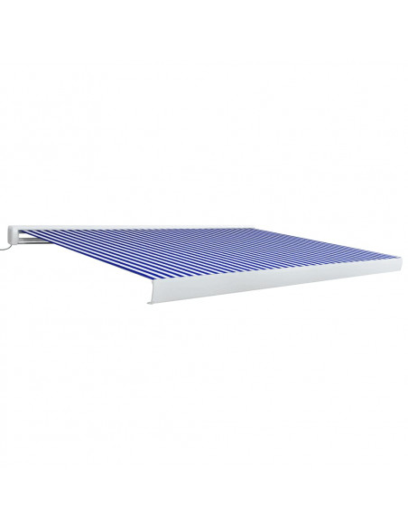Tenda a Cassonetto Motorizzata 400x300 cm Blu e Bianco