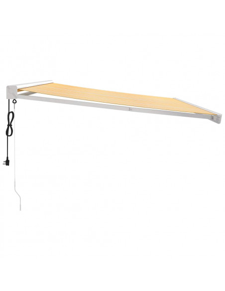 Tenda Sole Retrattile Gialla e Bianca 4x3 m Tessuto e Alluminio