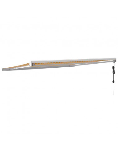 Tenda Sole Retrattile Gialla e Bianca 4x3 m Tessuto e Alluminio