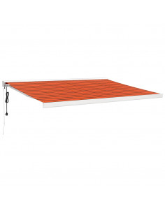 Tenda Sole Retrattile Arancione Marrone 4x3m Tessuto Alluminio 2