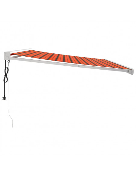 Tenda Sole Retrattile Arancione Marrone 4x3m Tessuto Alluminio