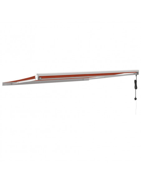 Tenda Sole Retrattile Arancione Marrone 4x3m Tessuto Alluminio