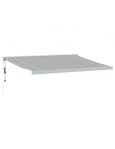 Tenda Retrattile Antracite e Bianca 4x3 m Tessuto e Alluminio