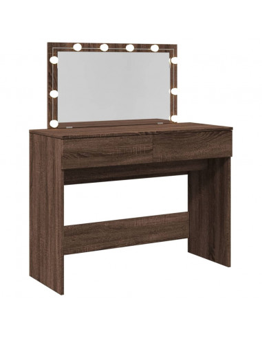 Toeletta con LED Rovere Marrone 100x40x120 cm