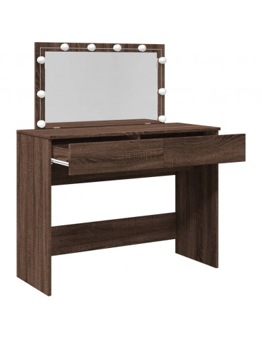 Toeletta con LED Rovere Marrone 100x40x120 cm