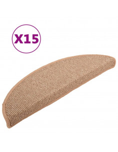 Tappetini per Scale 15 pz Marroni Chiaro 65x21x4 cm