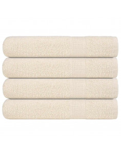 Asciugamani per Sauna 4 pz Crema 80x200 cm 360 g/m² 100% Cotone