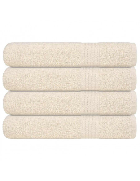 Asciugamani per Sauna 4 pz Crema 80x200 cm 360 g/m² 100% Cotone
