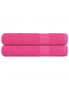 Asciugamani per Sauna 2 pz Rosa 80x200 cm 360 g/m² 100% Cotone