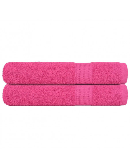 Asciugamani per Sauna 2 pz Rosa 80x200 cm 360 g/m² 100% Cotone