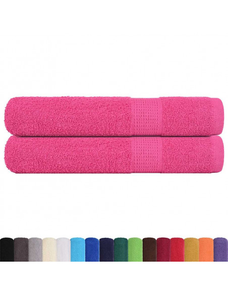 Asciugamani per Sauna 2 pz Rosa 80x200 cm 360 g/m² 100% Cotone