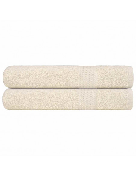 Asciugamani per Sauna 2 pz Crema 80x200 cm 360 g/m² 100% Cotone