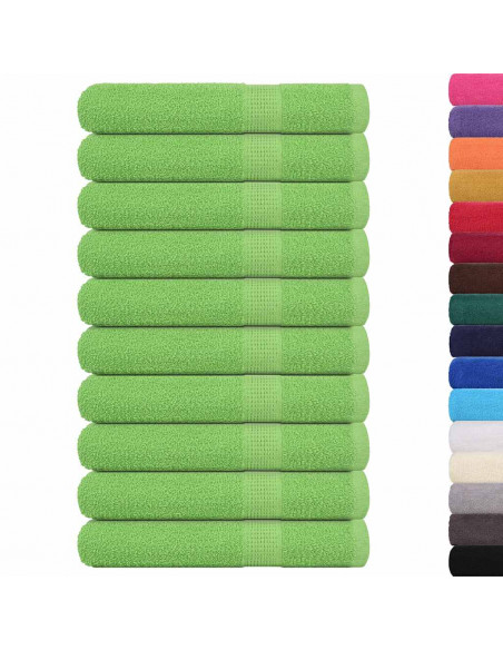 Asciugamani per Sauna 10 pz Verde Mela 80x200cm 360 g/m² Cotone