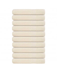 Asciugamani per Sauna 10 pz Crema 80x200cm 360 g/m² 100% Cotone