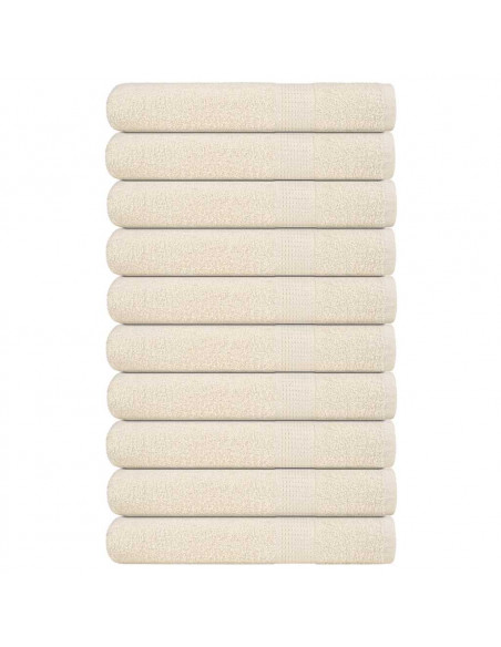 Asciugamani per Sauna 10 pz Crema 80x200cm 360 g/m² 100% Cotone