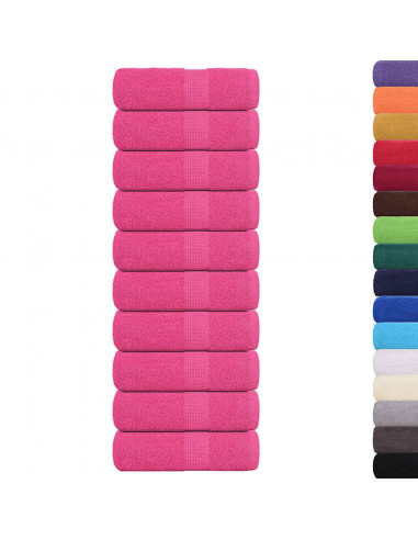 Asciugamani per Sapone 10 pz Rosa 30x30 cm 360 g/m² 100% Cotone