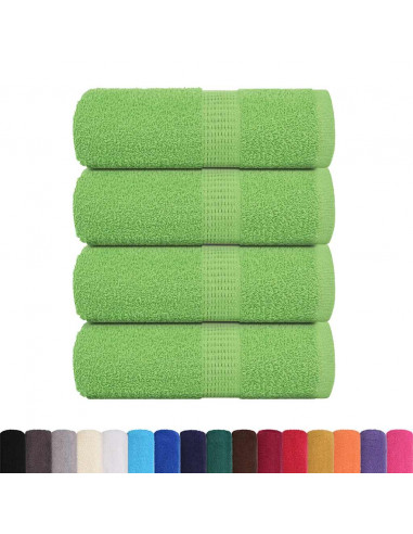 Asciugamani Ospiti 4 pz Verde Mela 30x50 cm 360 g/m² Cotone