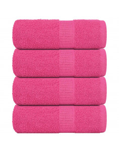 Asciugamani Ospiti 4 pz Rosa 30x50 cm 360 g/m² 100% Cotone