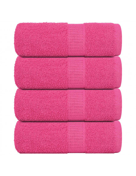 Asciugamani Ospiti 4 pz Rosa 30x50 cm 360 g/m² 100% Cotone