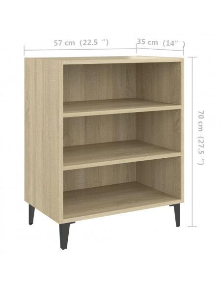 Credenza Rovere Sonoma 57x35x70 cm in Legno Multistrato
