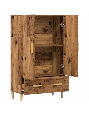 Credenza Legno Antico 70x31x115 cm in Legno Multistrato