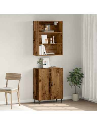 Credenza con Pensile Legno Antico in Legno Multistrato
