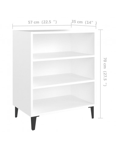 Credenza Bianca 57x35x70 cm in Legno Multistrato