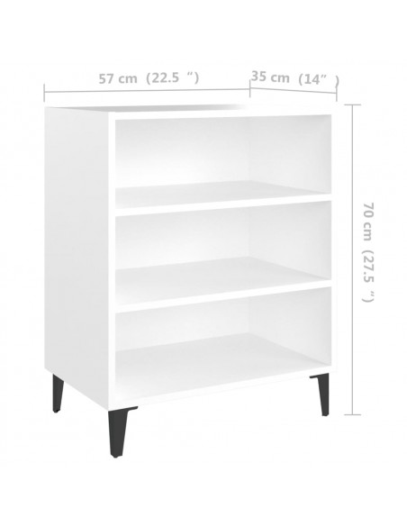 Credenza Bianca 57x35x70 cm in Legno Multistrato