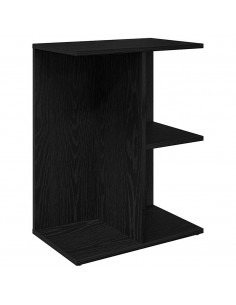 Comodino Rovere Nero 40,5x31x60 cm in Legno Multistrato